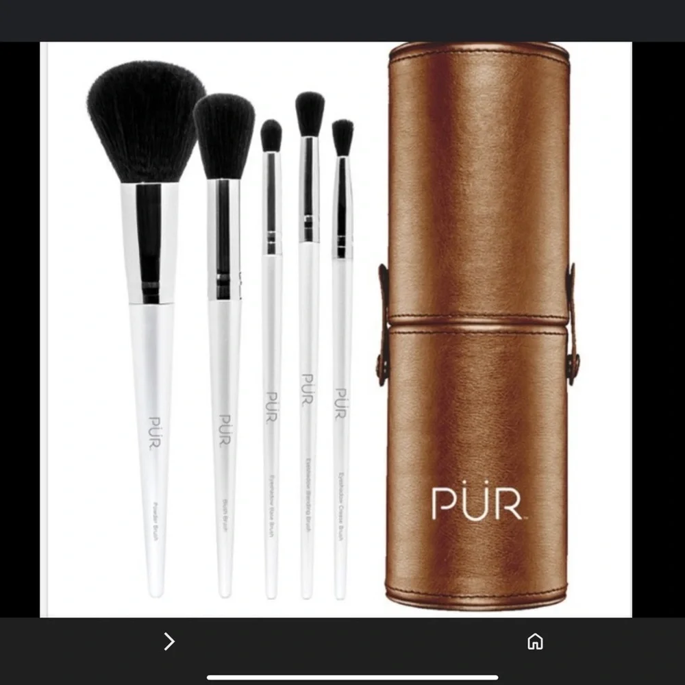 Pur x Care 5-Piece Makeup Brush Set In Holder NEW